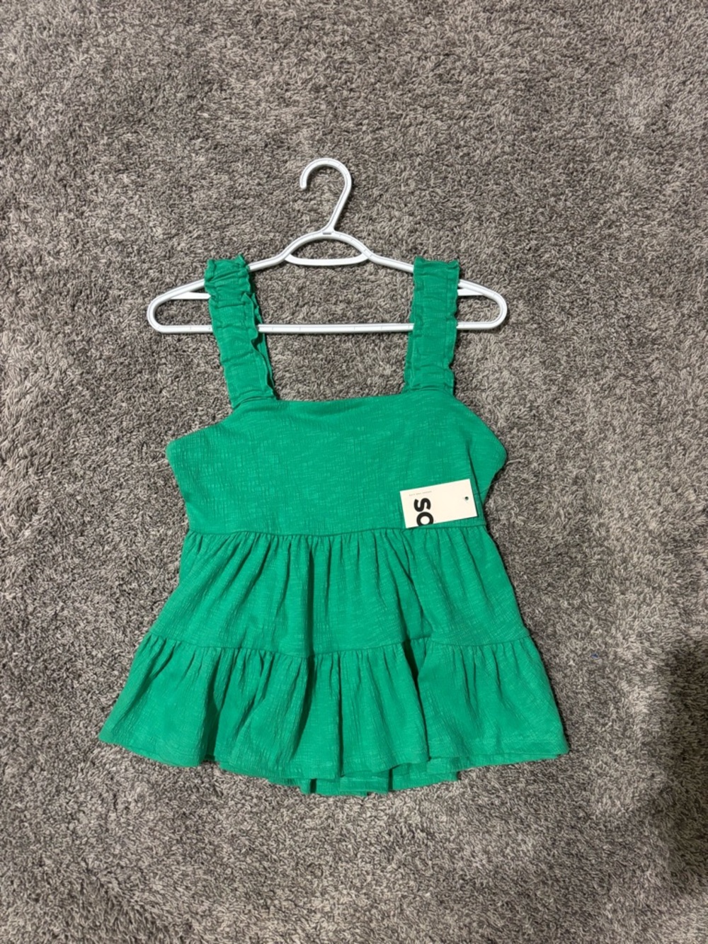 Green Ruffle Tank Top